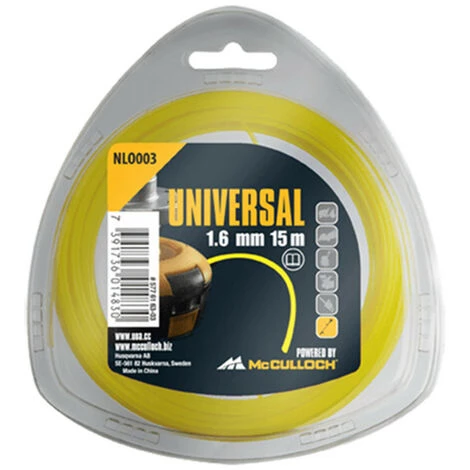 Meilleure vente ???? MCCULLOCH Fil De Coupe-herbe En Nylon 1.6mm X 15m NLO003 ???? 1 Meilleure vente ???? MCCULLOCH Fil De Coupe-herbe En Nylon 1.6mm X 15m NLO003 ????